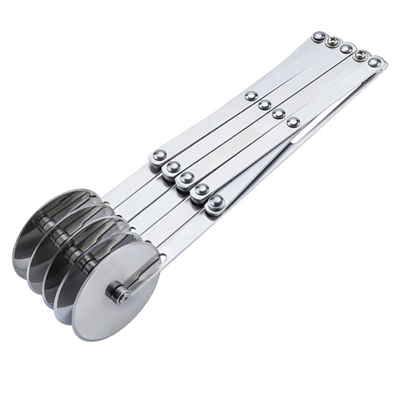 5 Wheel Pastry Cutter Stainless Steel Pizza Slicer Expandable Pie Crust Roller Baking Tool for Household Business Pizza Tool