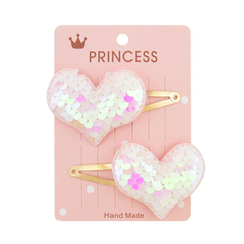 Horquilla de pelo para niña, pasador de pelo de Color degradado con lentejuelas, Corona de amor de estrella de cinco puntas, horquilla dorada con clip BB, accesorios para el cabello, tocado: 07