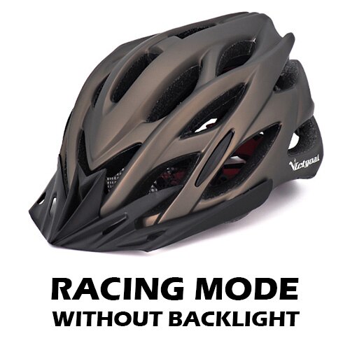 VICTGOAL Fahrrad Helm Licht Radfahren Helm Sonnenblende LED-hintergrundbeleuchtung Sicherheit MTB Berg Straße Fahrrad Helme Angeformten: Ti Nein LED