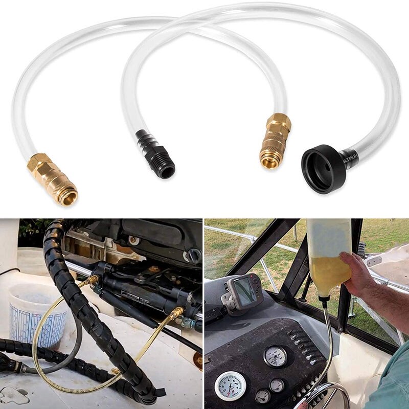 Boat Bleed Tube Kit Filler Tube Kit Bridge Tube for Seastar Hydraulic Steering Systems HA5438, 2 Pack