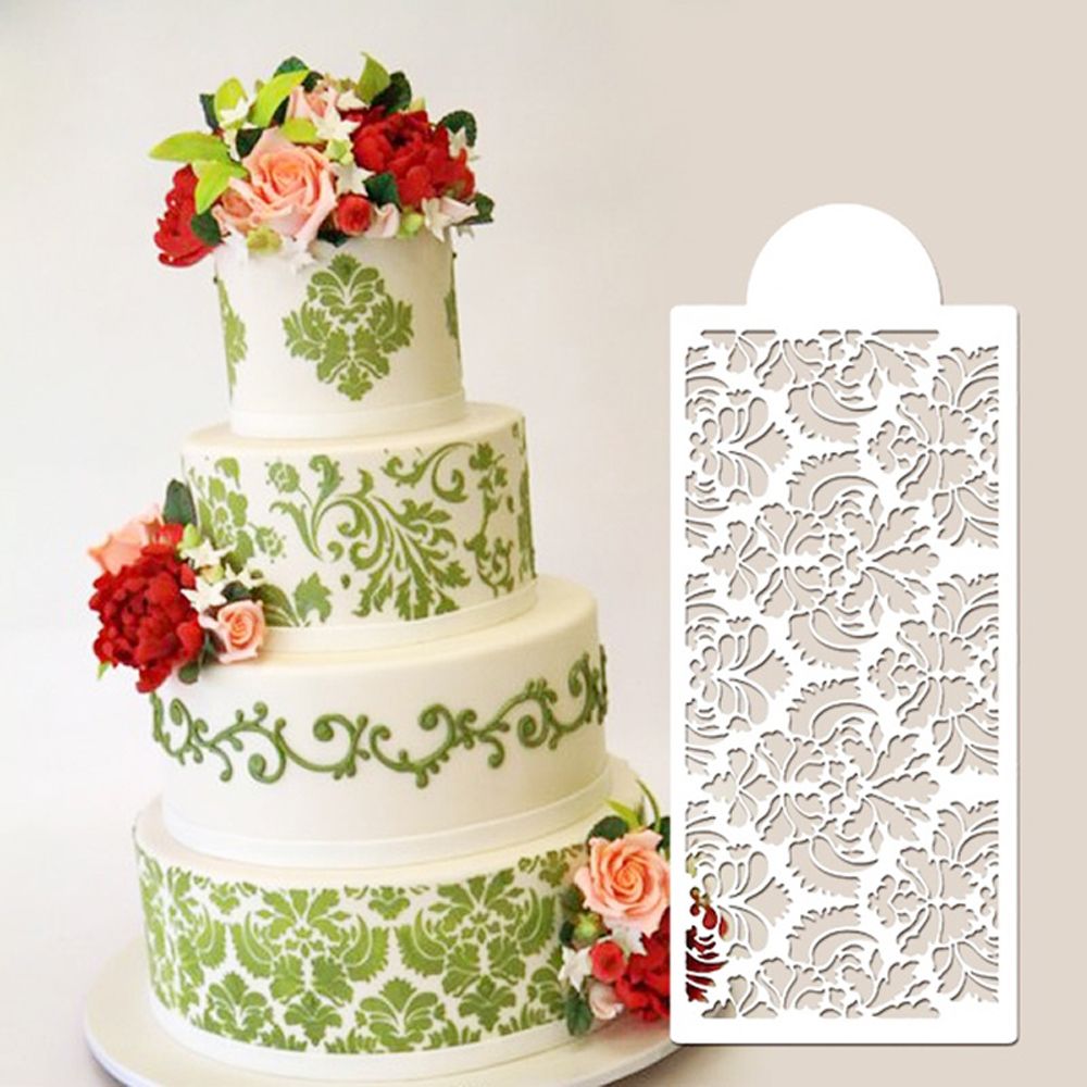 1pc pene damask blonder kant kake side cupcake sjablong sugarcraft dekorasjon bakeverktøy hjemmebaking side dekor form