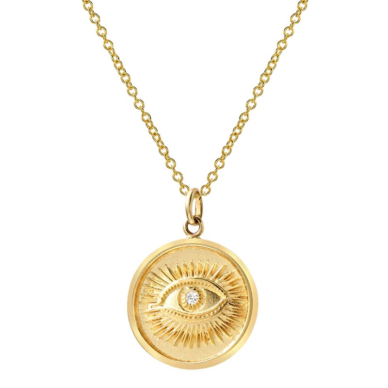 OOZOO Jewellery - Rosé gouden ketting met boze oog bedeltje - SN-2020