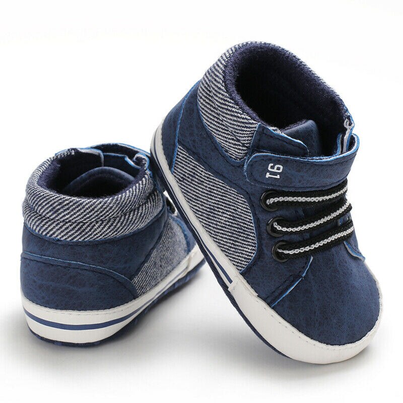 Winter Herfst Baby Jongens Meisjes Casual Lederen Sneakers Sport Crib Soft Eerste Wandelaar Schoenen 0-18 Maanden Babyschoenen: Blauw / 13-18 months