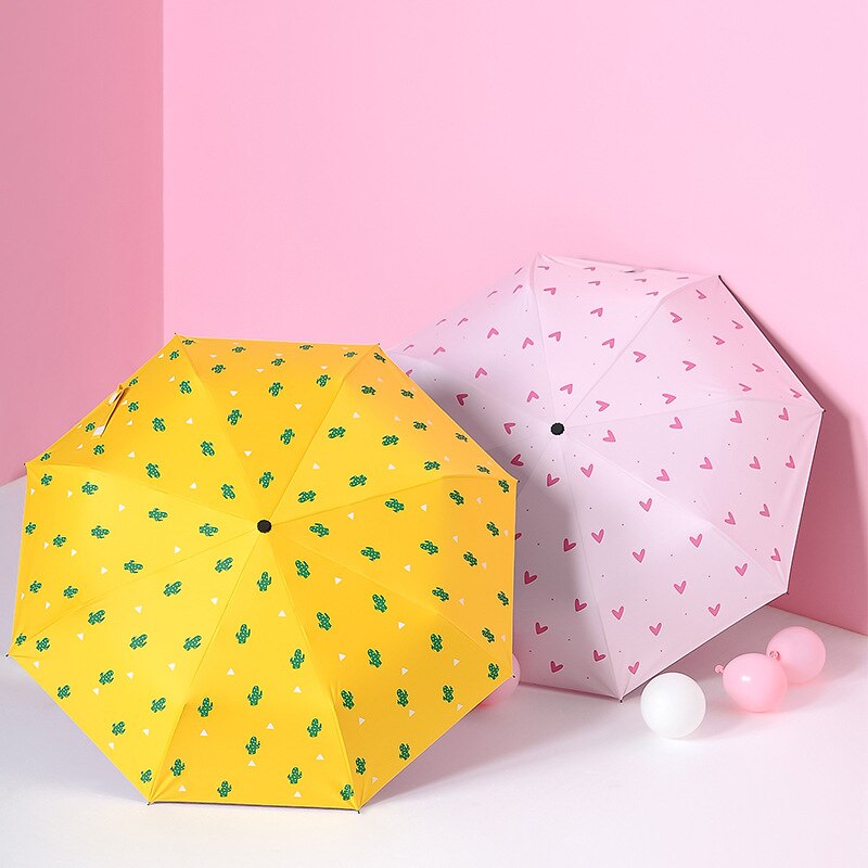 Ins umbrellas, women, sunny rain,two small fresh goddess folding umbrellas,man's sunscreen,ultraviolet sun umbrella,sun umbrella