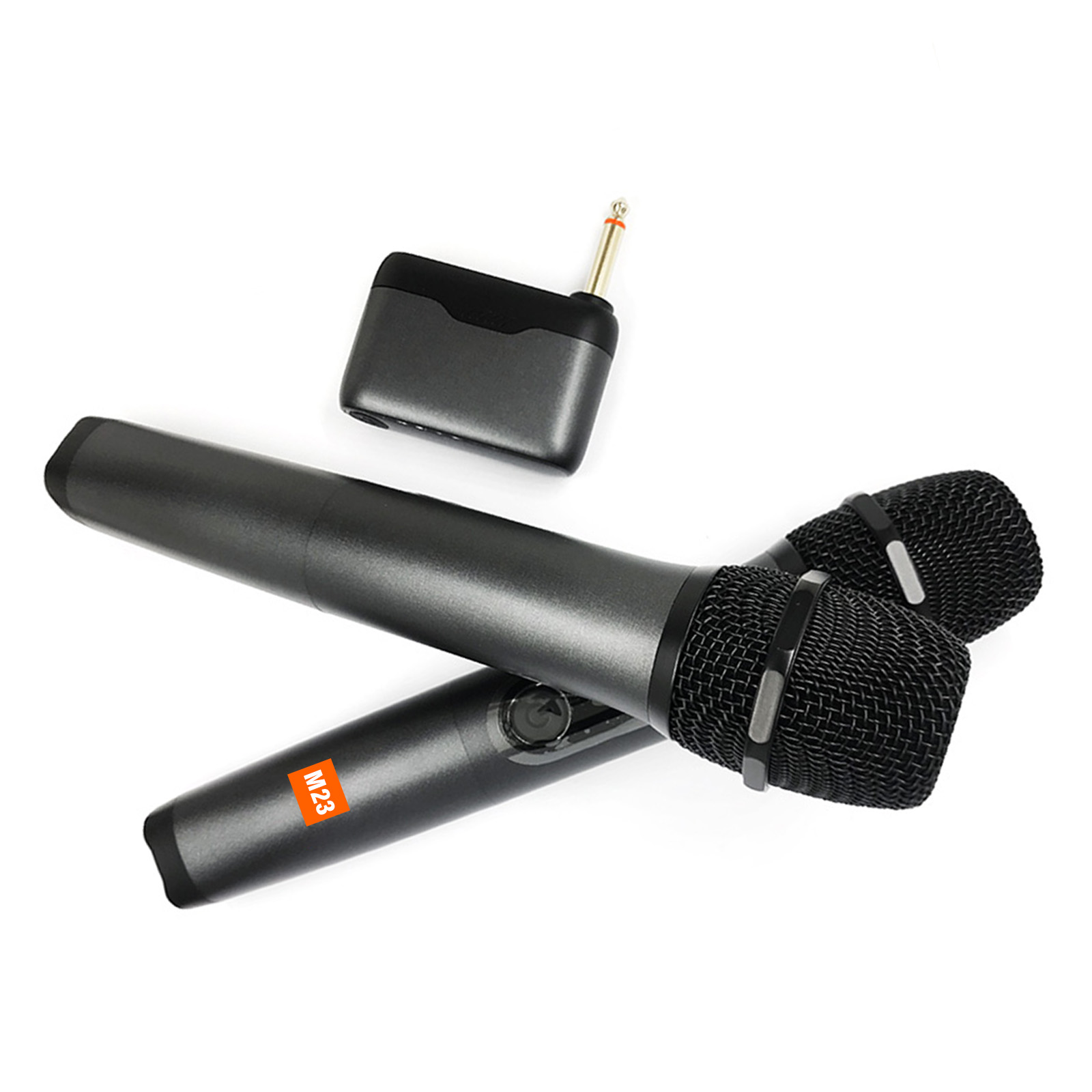 M23 UHF 2-kanaals draadloos microfoonsysteem met oplaadbare ontvanger Draadloze handmicrofoon voor Karaoke Church Party DJ