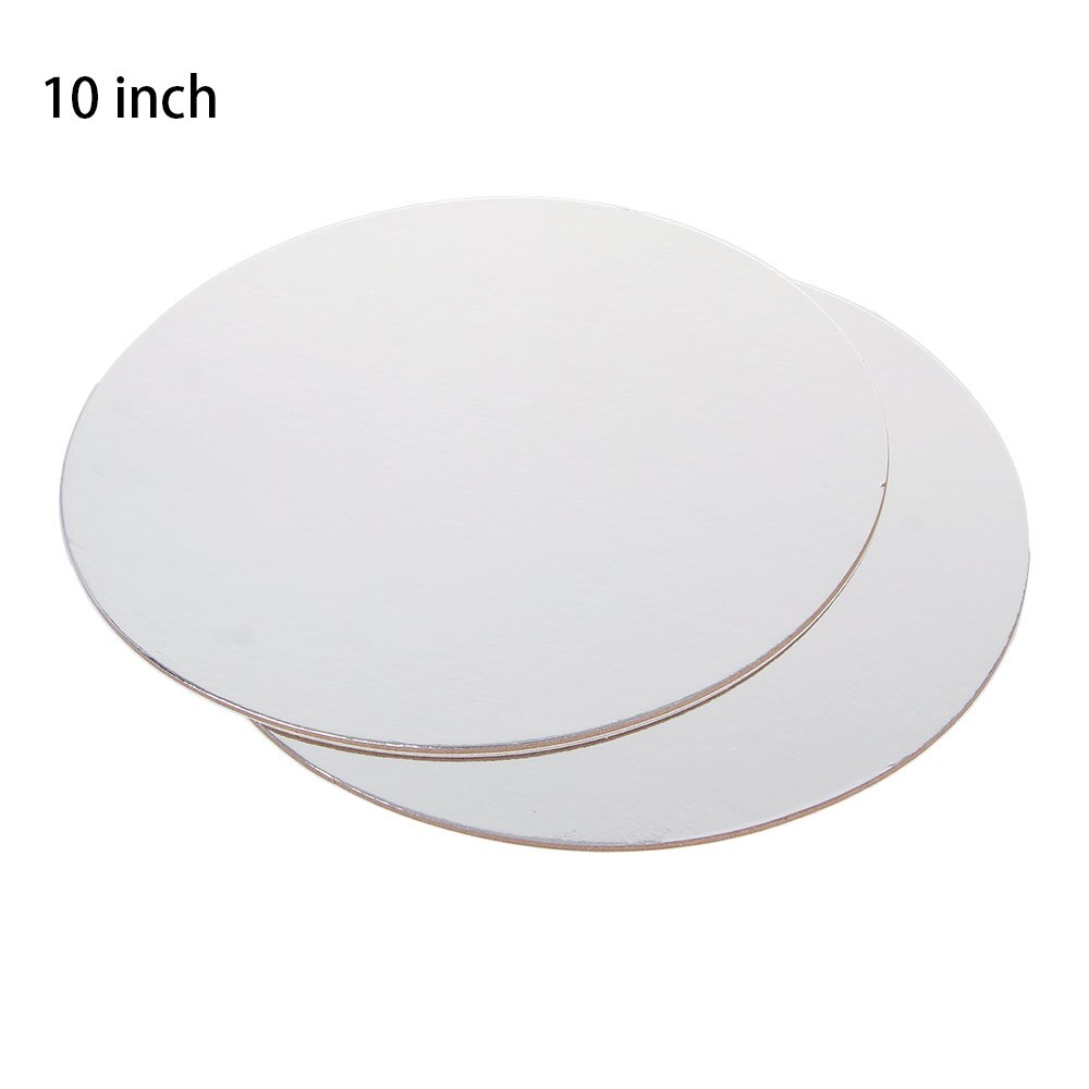 8/10/12 Inch Cake Tray Round Cake Boards Food Grade Gold Card Board Baking Cake Hard Paper Pad Baking Practical Making Tool: 24.8cm silver