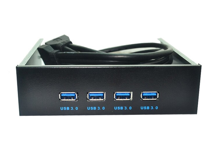 SP 4 Poorten USB 3.0/USB2.0 5.25 Inch Floppy Bay Front Panel Met Power Adapter USB 3.0 Hub Spilitter 4 poorten ubs3.0
