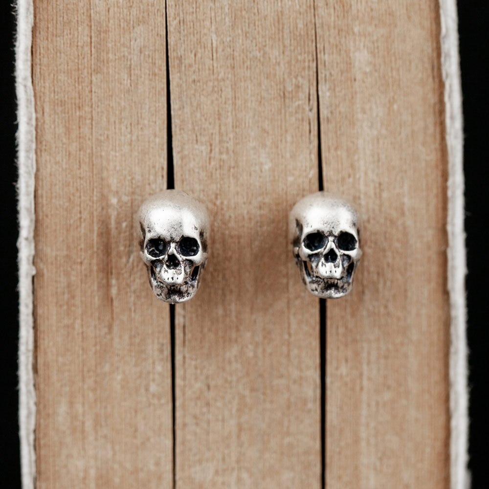 925 Sterling Silver Skull Stud Earrings Women Earrings Gothic Party Wedding Jewelry for Girls Women Jewelry Punk Earrings