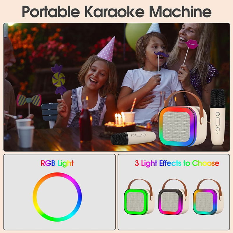 Micrófonos profesionales para niños para cantar, caja de sonido BT, Mini altavoz Blootooth, máquina de Karaoke, conjunto completo de equipo Bluetooth para el hogar