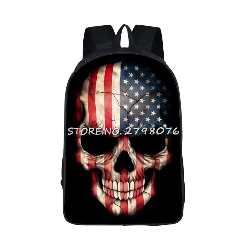 Mochila para chicas adolescentes de Punisher, morral escolar con estampado de Calavera, morral informal para hombre: 16CFZ04