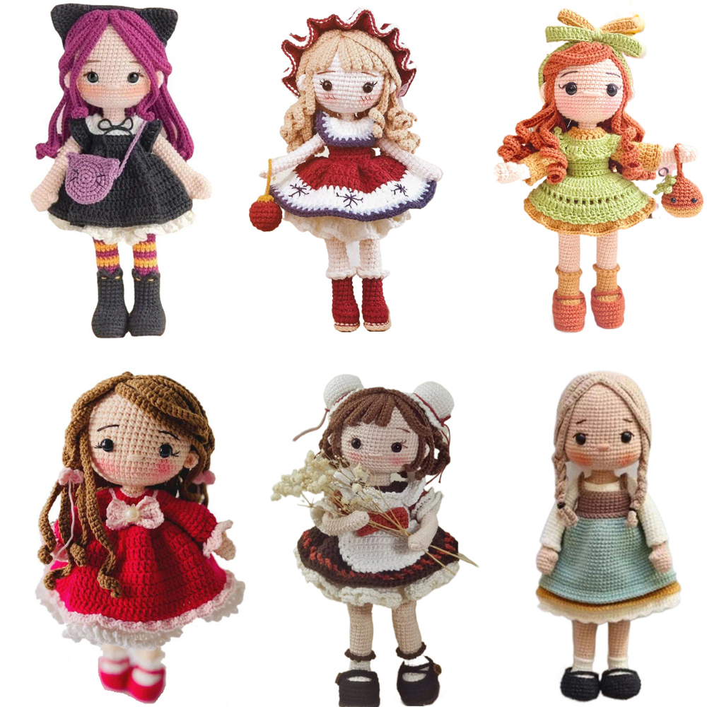 Joli Gril Crochet Kit poupée bricolage tricot amigurumi Crochet animaux kits noël chat chien lapin jouet oiseau insecte fait à la main