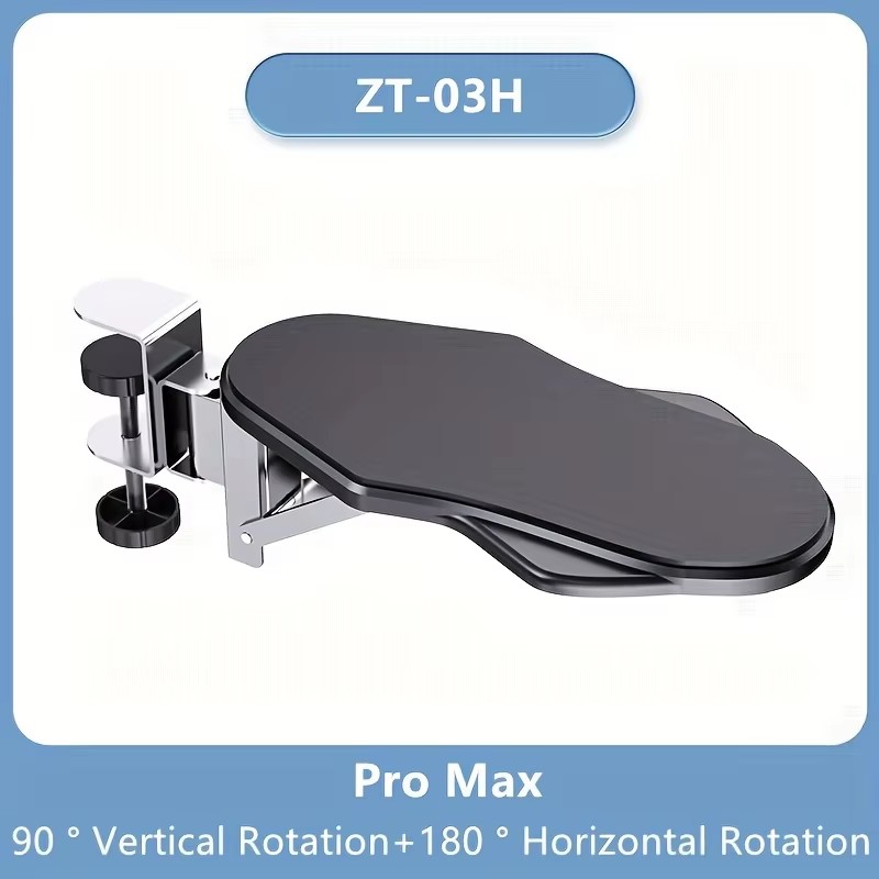 Reposabrazos de ordenador para escritorio, soporte de reposamuñecas ergonómico ajustable para teclado, extensor de reposabrazos, soporte giratorio para alfombrilla de ratón: Azul
