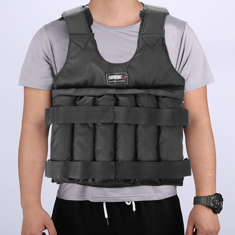 20kg/50kg Pesi Regolabile Carico ponderato veste Gilet per La Boxe Allenamento con i Pesi Allenamento di Sabbia Attrezzature per Il fitness Abbigliamento