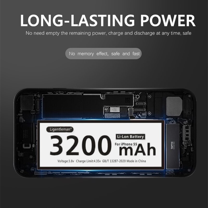 3200 mah batteri med høy kapasitet til iphone 5s original batteri til iphone 5s bateria til apple iphone 5s