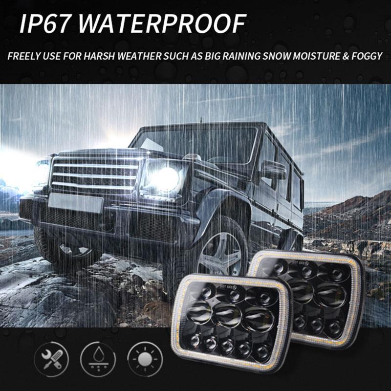 7X6 5X7 Inch 300W Led Koplampen IP67 Waterdichte Auto Licht Werk Licht Dagrijverlichting voor Jeep Wrangler Yj Cherokee Xj