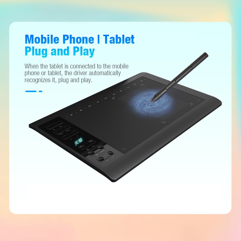 10x6 inch Digital Graphic Drawing Tablet with 8192 Levels Battery-Free Stylus Pen for Drawing Painting&amp;Game OSU Graphics Tablet