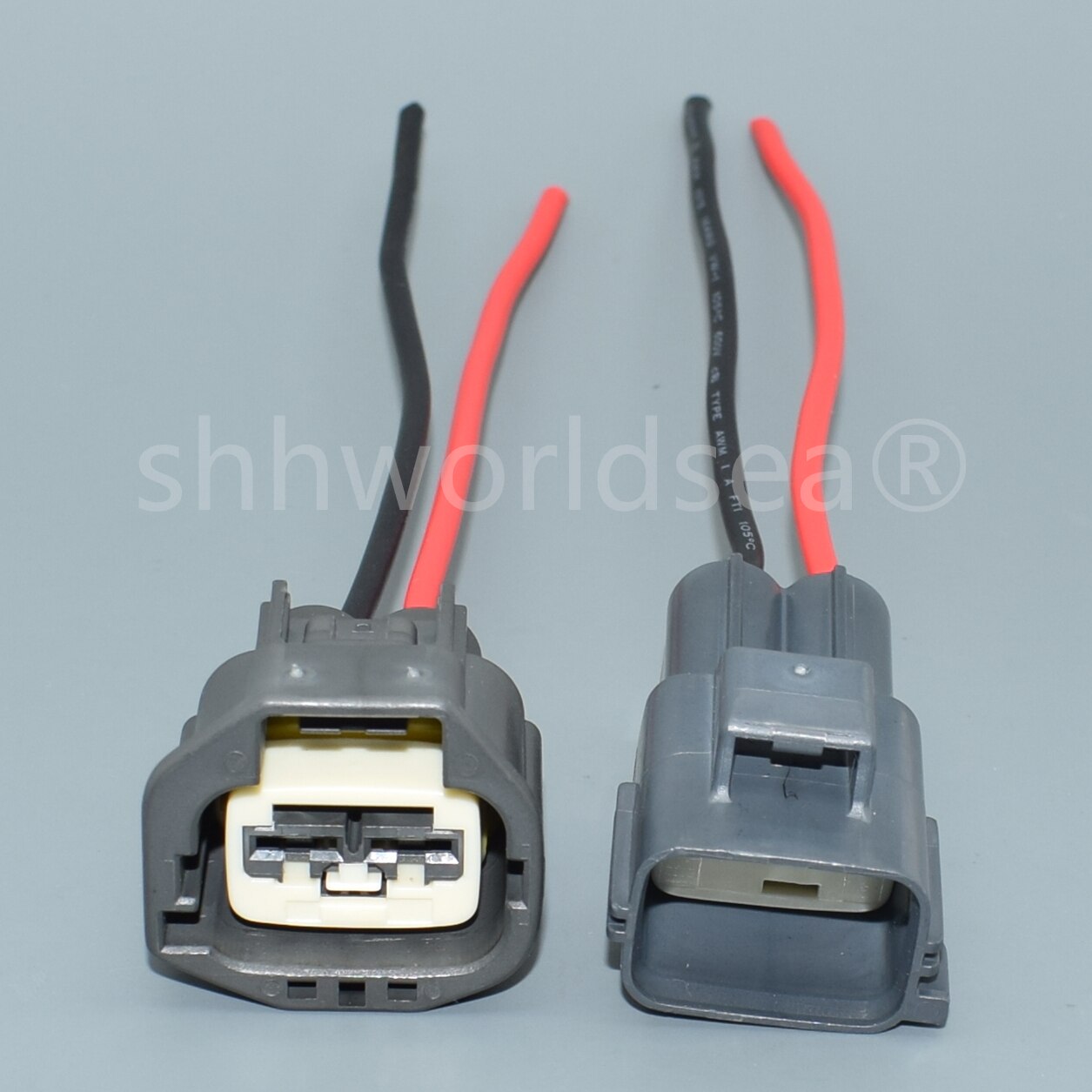 shhworldsea 2 Pin Automotive Electrical Wire Connector 6.3 MM male Female Plug 7283-5596-10 7282-5596-10 With Pins Seals: 1Pair male female