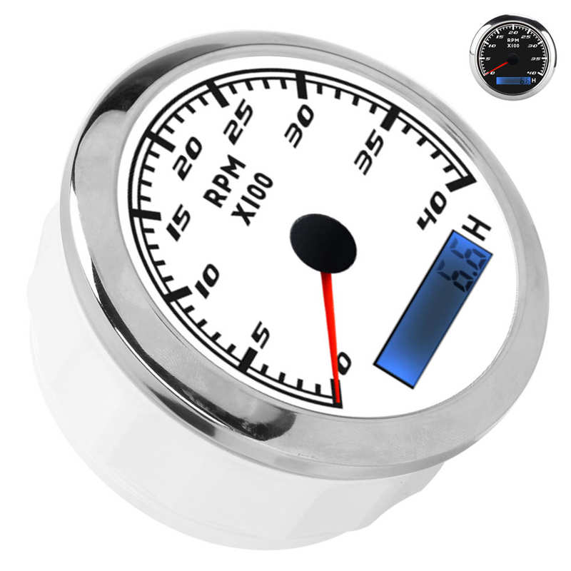 RPM Tachometer Boat Pointer Tachometer Red Backlight 85mm for Car for Truck