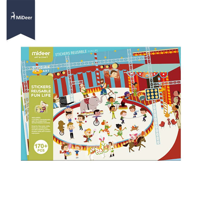 Mideer Herbruikbare Stickers Boek Gamepad Collection Kids Educatief Speelgoed Voor Kinderen Puzzel Verwijderbare Achtergrond Scènes: Fun Life