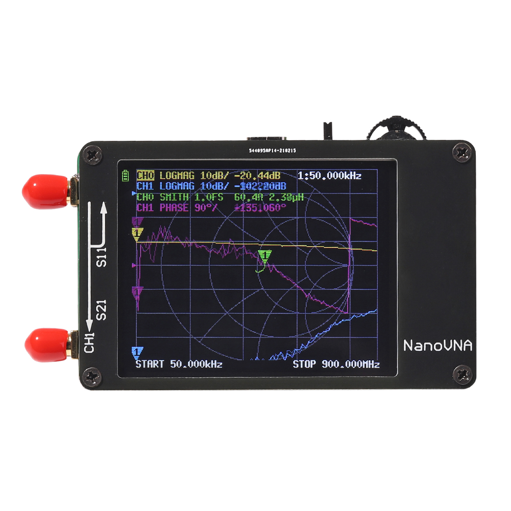 2.8 inch Vector Network Analyzer LCD Display Nano VNA VNA HF VHF UHF UV Vector Network Analyzer with SMA Male to Male RG174