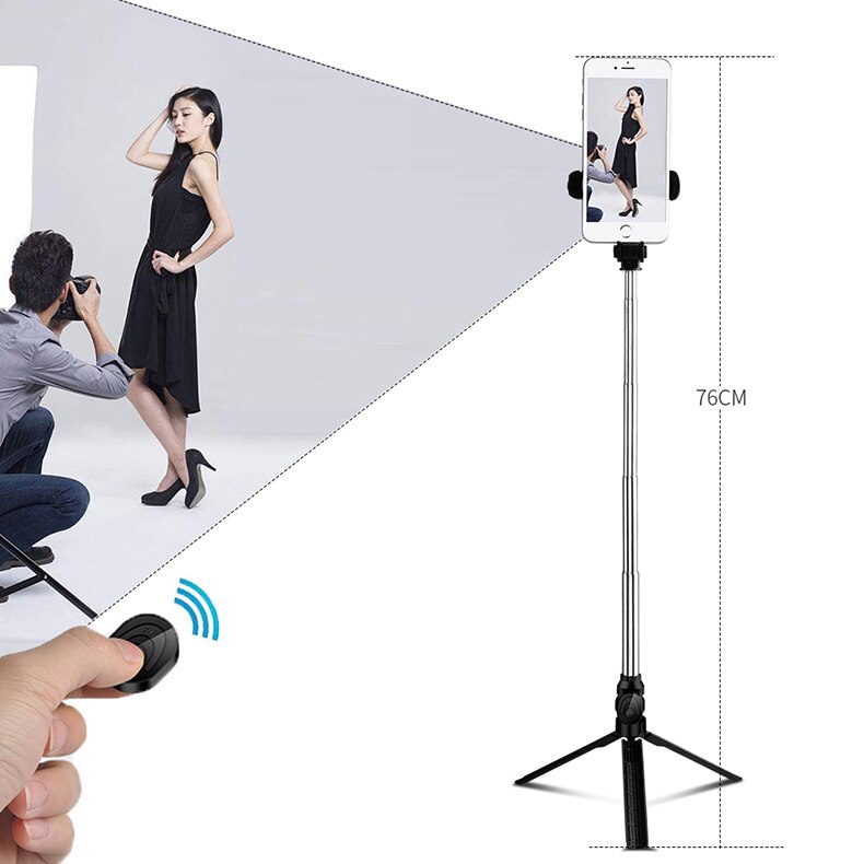 Tripod Self-Timer Pole Photographs Bluetooth Remote 360 Degree Horizontally Vertically Rod Self-Portrait Monopod for Iphone Sa