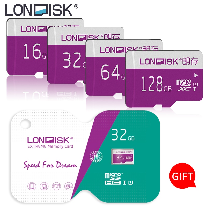 LONDISK micro SD 32GB 8GB 16GB Scheda di Memoria veloce 64GB 128GB Class10 UHS-1 microsd 256GB U1 Carta di TF per SmartPhone pad Fotocamera