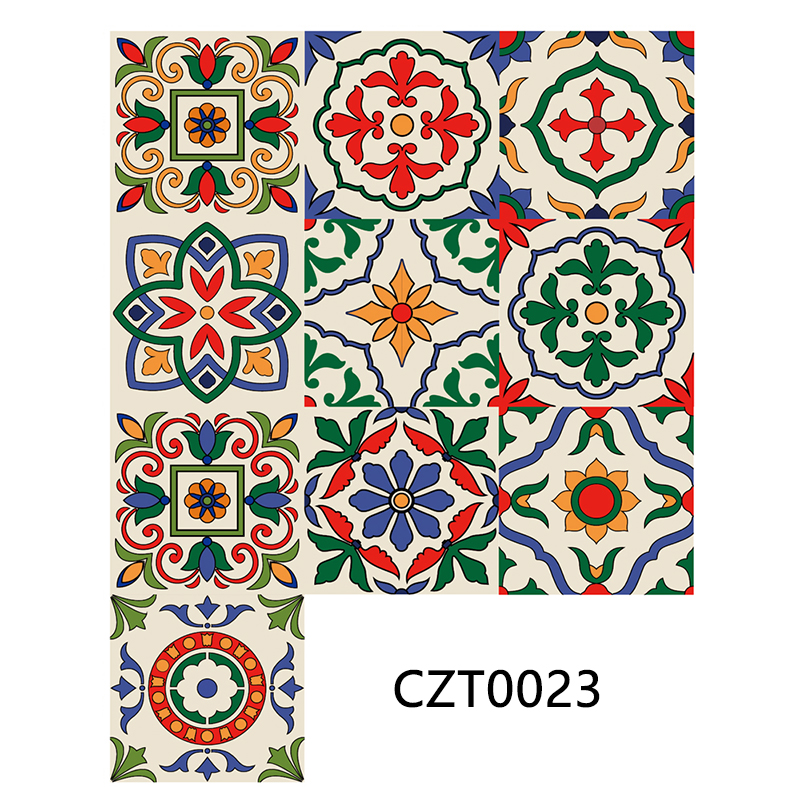 Retro Tile Wall Stickers Kitchen Bathroom Decoration 3D Wallpaper Waterproof Vinyl Self-Adhesive Tile Decals Home Decoration: pattern 15