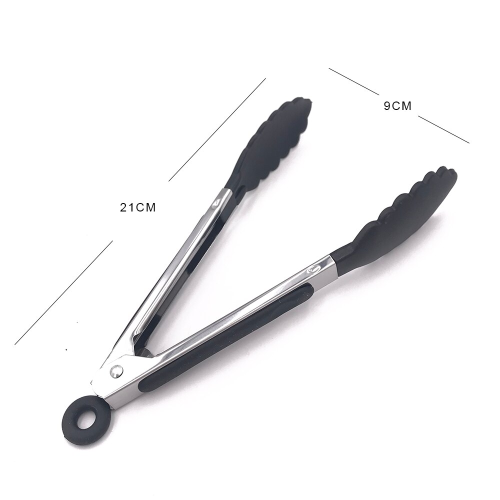 Rvs Siliconen Keuken Tang Bbq Clip Salade Brood Koken Voedsel Serveren Tang Keuken Gereedschap