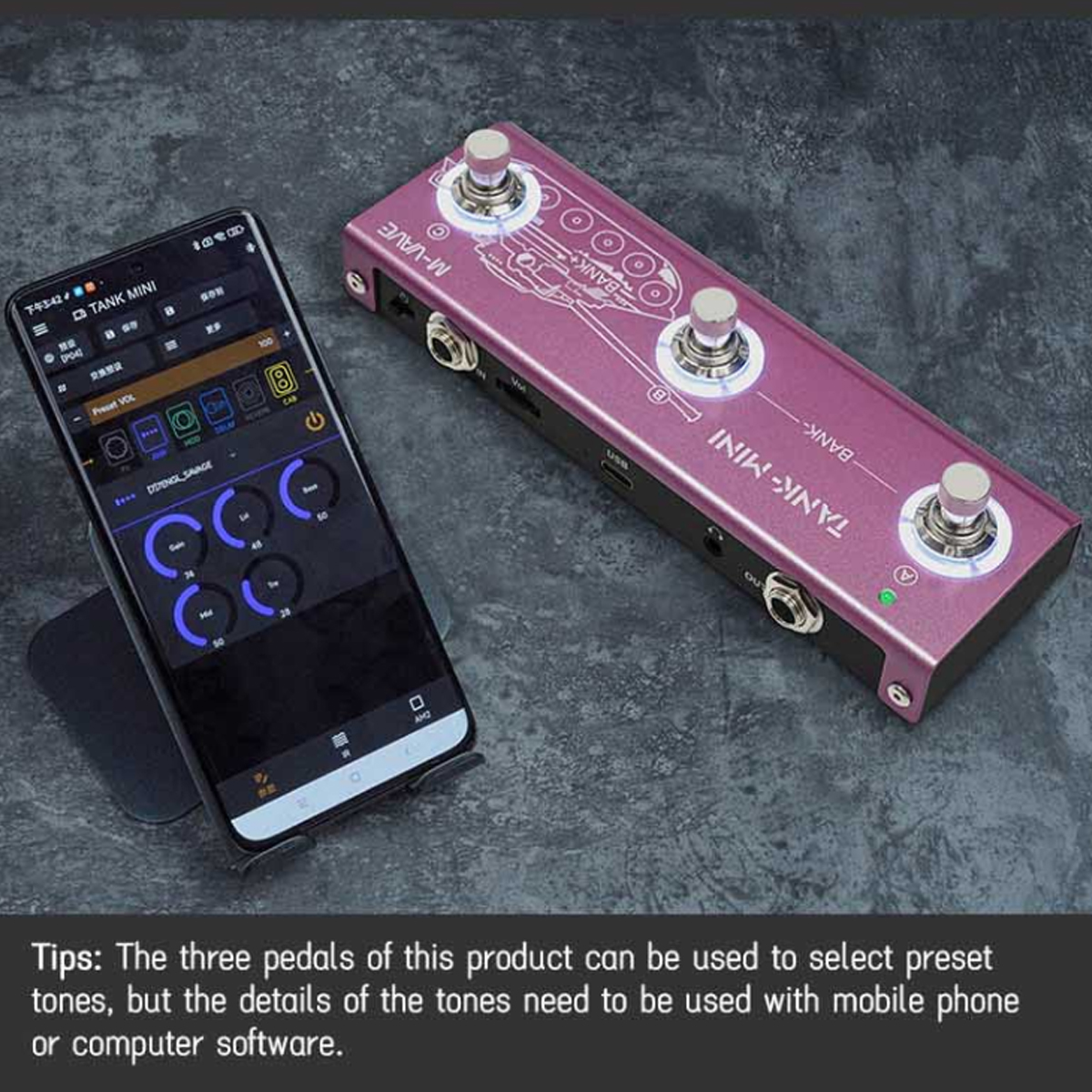 M-vave tank-g/tank-b/cubebaby bas/cubebaby ac/cube baby/tank mini genopladelig multieffektpedal til elektrisk akustisk guitar