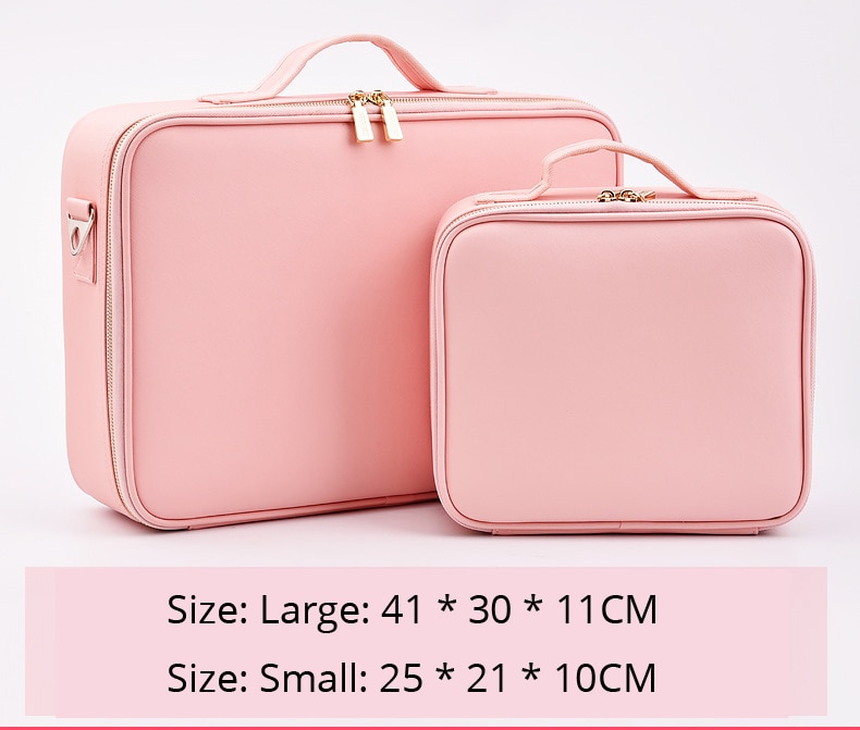 Organizador de maquillaje de gran capacidad para mujeres, caja de almacenamiento de Neceser cosmético de multicapa, Bonito traje portátil