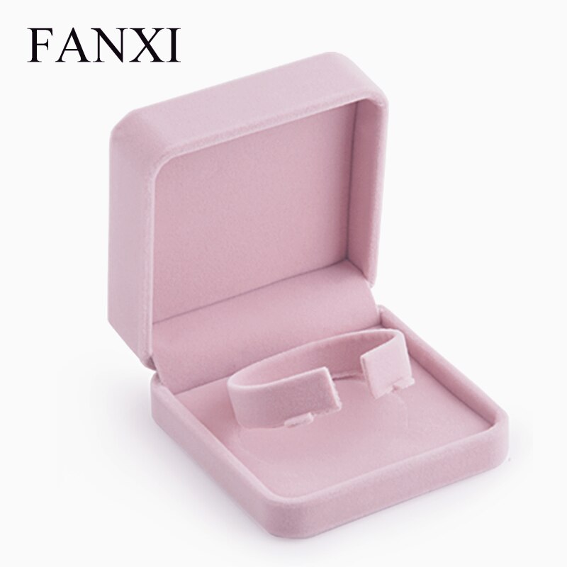 Velvet Jewelry Box - Pink - 19x19x4cm - Ring, Necklace, Earring, Bracelet Display - Oirlv
