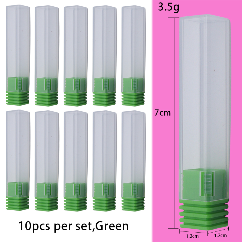 Contenedor de 10 Uds para brocas de uñas, agujero de 2,35mm, 8 colores: Gris claro