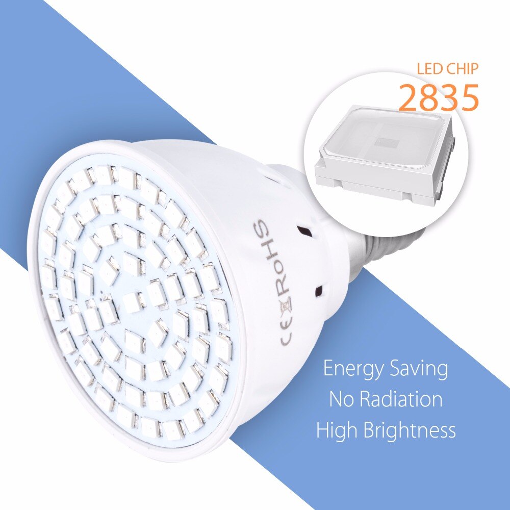 Ac220v e27 phyto lamper  e14 ledet fitolampy  gu10 lampe til planter  b22 fullspektre frøplante pære  MR16 ledet vekst lys uv  ir 4w 6w 8w