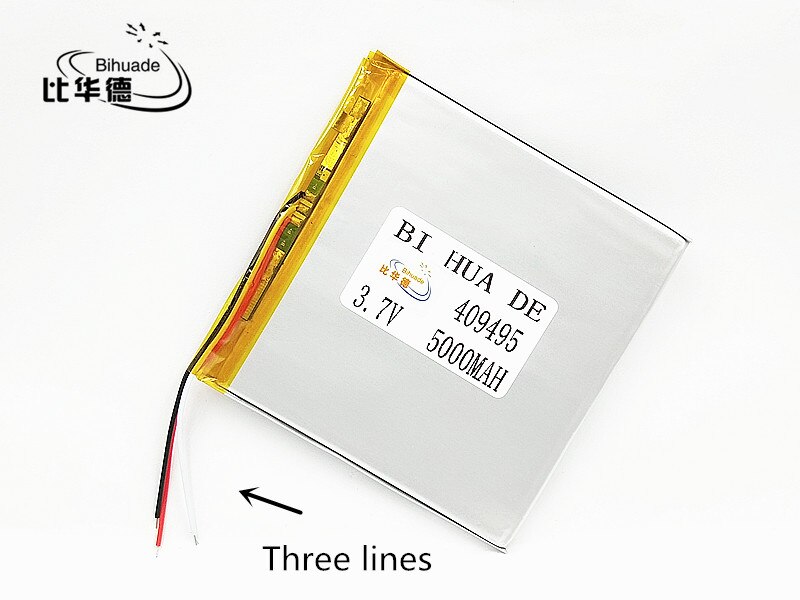 Li-Po 3 line 3.7V,5000mAH 409495 (polymer lithium ion battery) Li-ion battery for tablet pc 7 inch 8 inch 9inch