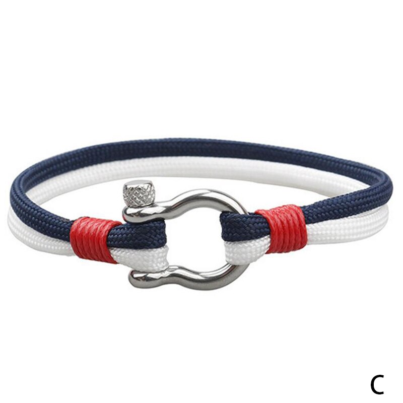 Bracelet enroulé en corde pour hommes et femmes, 1 pièce, nautique Marine, survie, d'amitié pour garçons: C