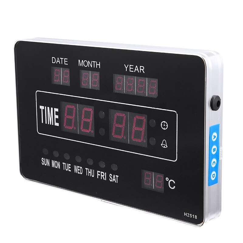 Digital Perpetual Calendar Wall Clock With Real-time Date Temperature Display Automatic Adjustment For Home Living Room Decorati