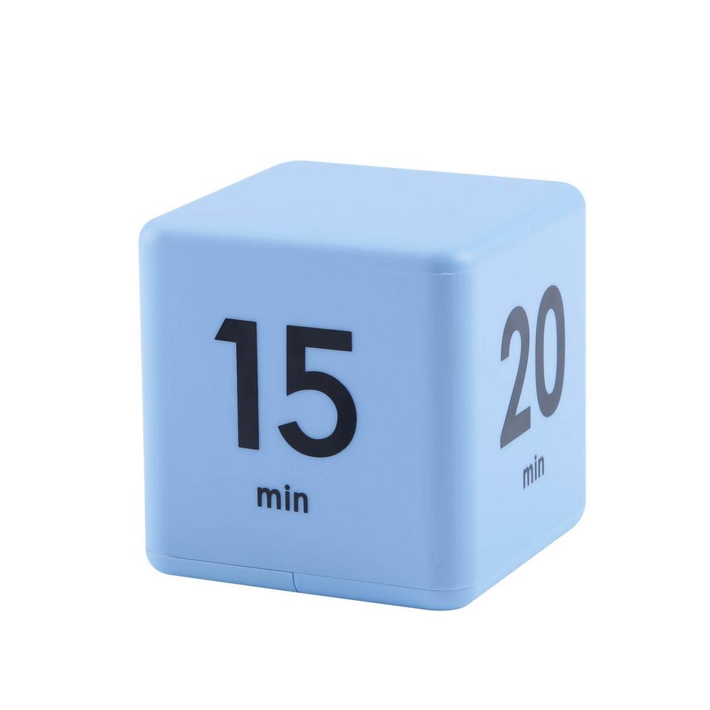 Preset Timer Practical Portable Time Management Tool Study Kitchen Cooking Office Rollover Pause Countdown Cube Timer: Blue