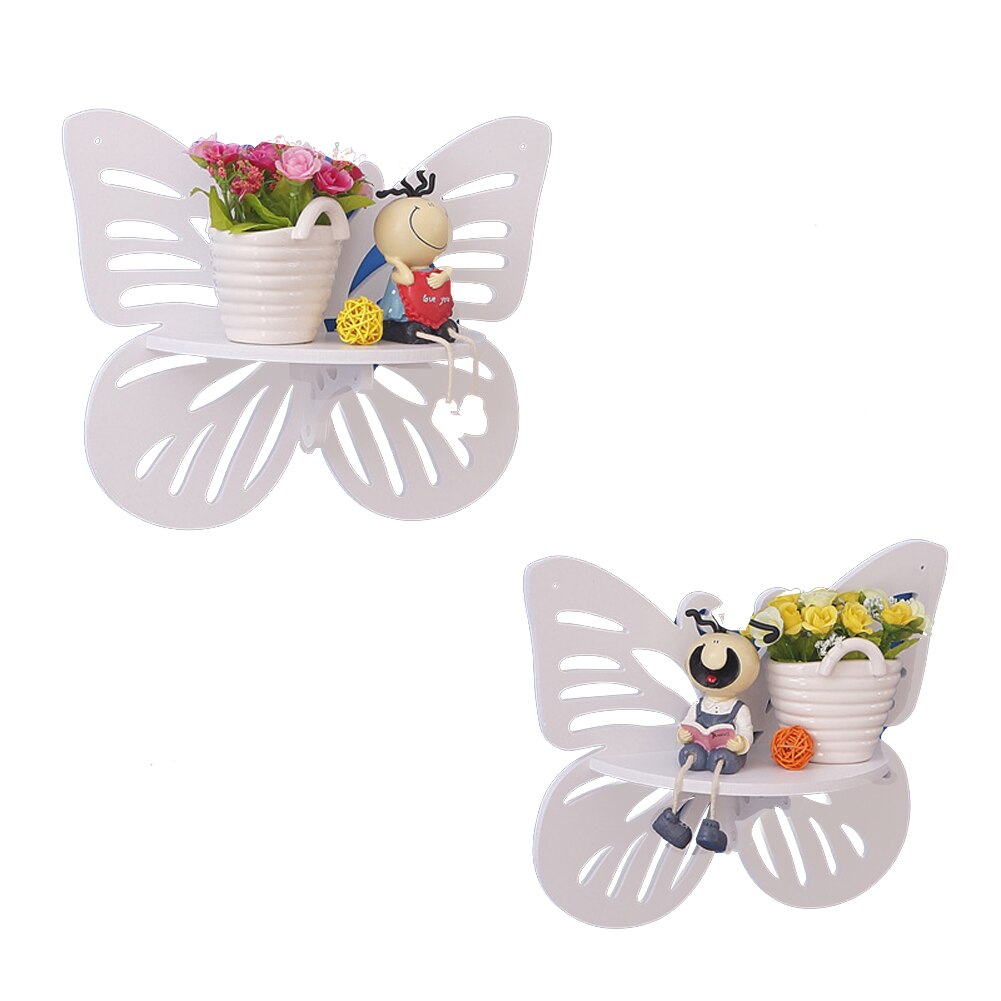Estante de pared con forma de mariposa para decoración, estantería de partición Pastoral creativa para artículos pequeños, novedad de