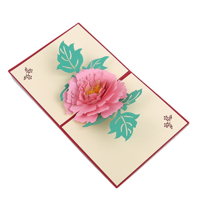 Cartoline Pop-UP 3D regali auguri di fiori cartoline di invito per feste di peonia Luoyang con busta Baby Shower regalo buon compleanno