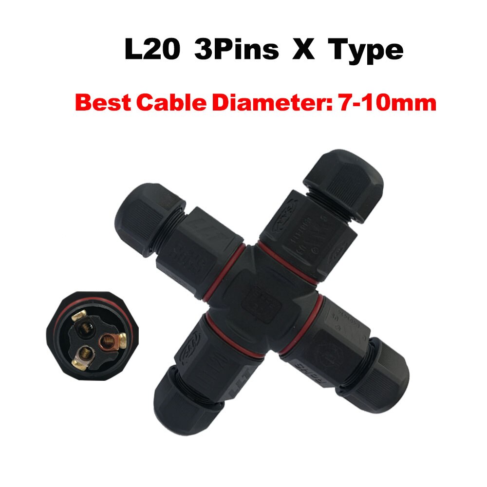 IP67 Waterproof Connector 2 Pin 3 Pin Electrical Terminal Wire Adapter Connector Screw and Soldering Pin connector for LED Light
