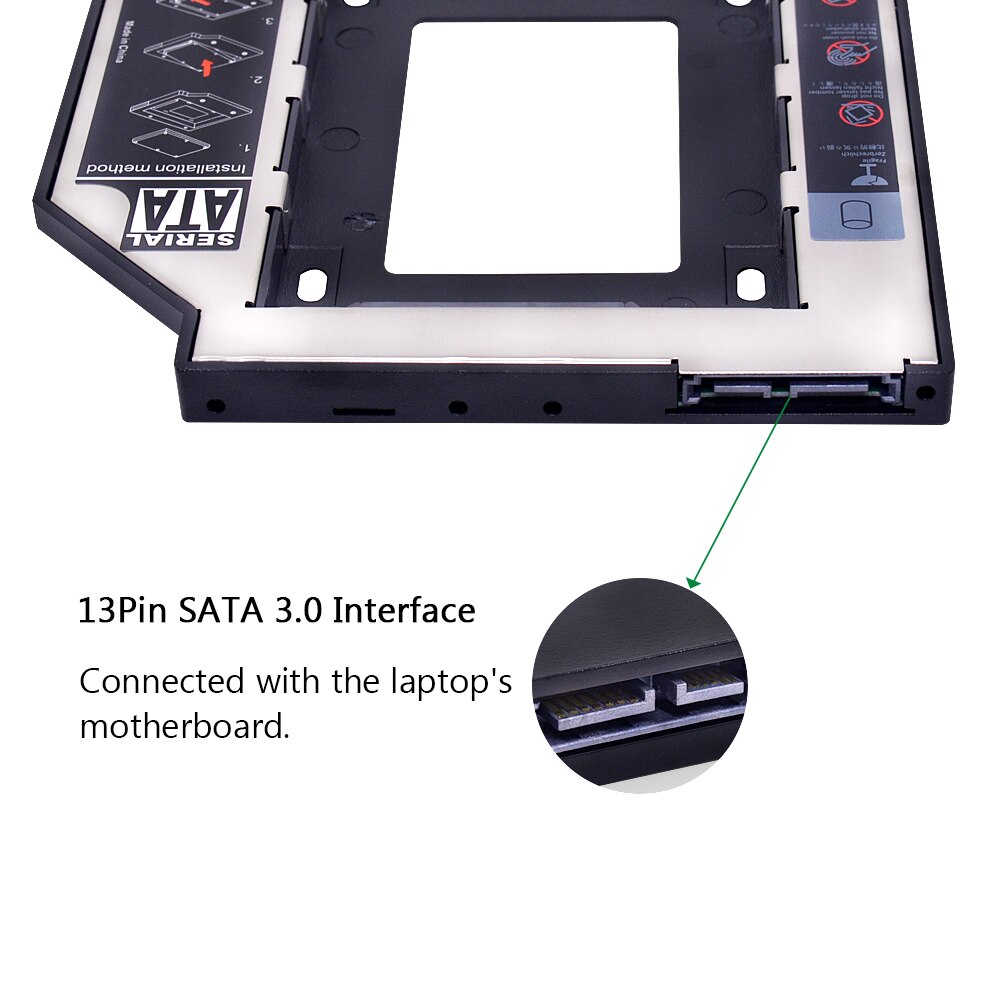 Chipal 10 stuks tweede hdd caddy 9.5mm sata 3.0 2.5 " 2tb ssd behuizing harde schijf behuizing met led voor notebook cd/dvd-rom oneven