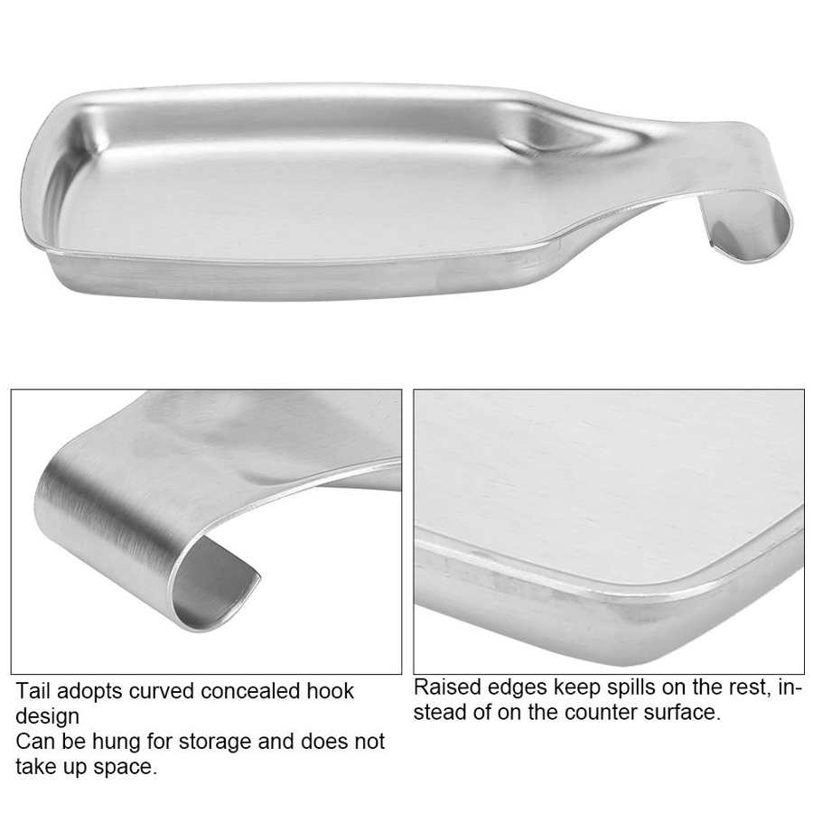 restaurante Steak Pasta Fruit for Home Dish Stainless Steel Spoon Rest Spatula Soup Ladle Buffet Storage