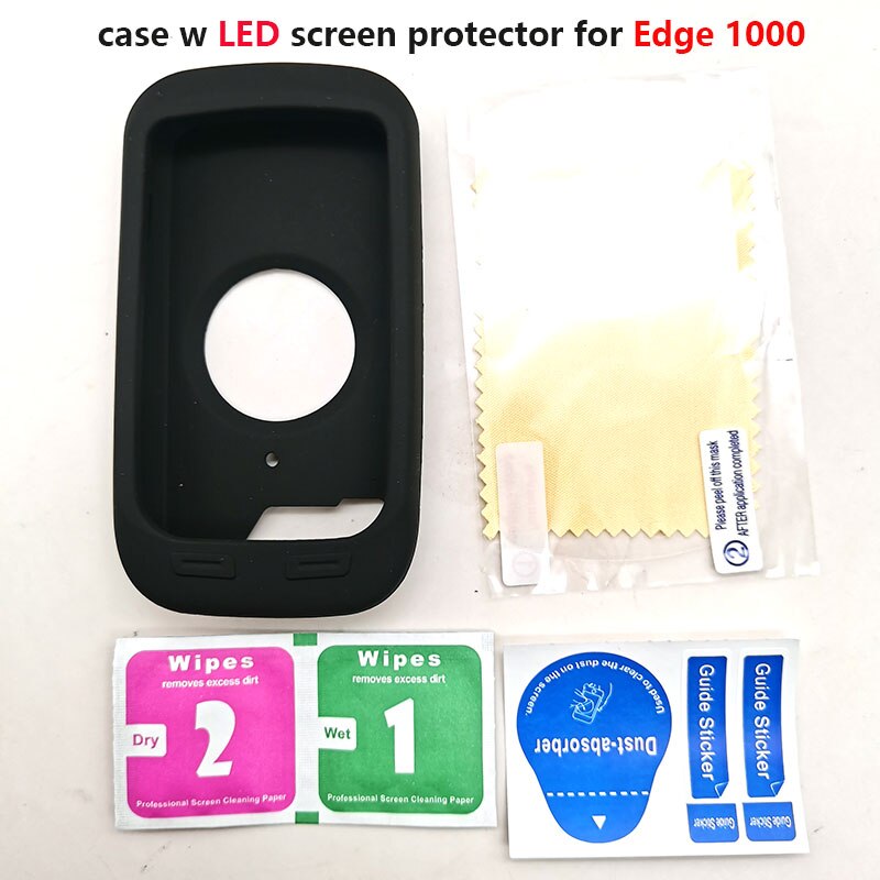 Edge 1000-funda protectora de goma para ordenador de bicicleta, Protector de pantalla para Garmin Edge 1000, GPS: Black LED