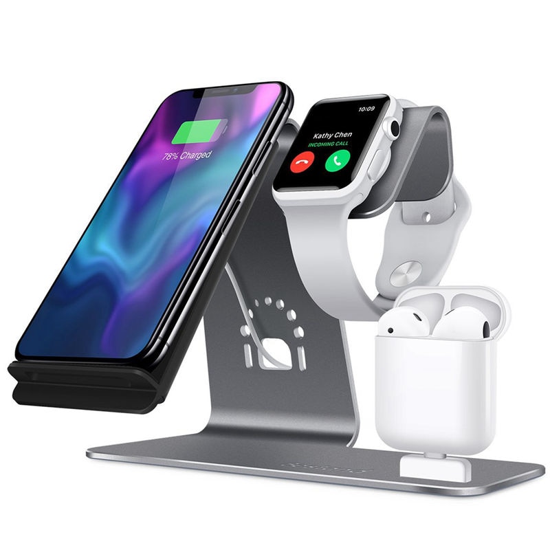 Universele Qi draadloze telefoon oplader stand pad voor apple watch charger 3 in 1 Opladen Dock Station Mount voor iPhone 8 samsung S8