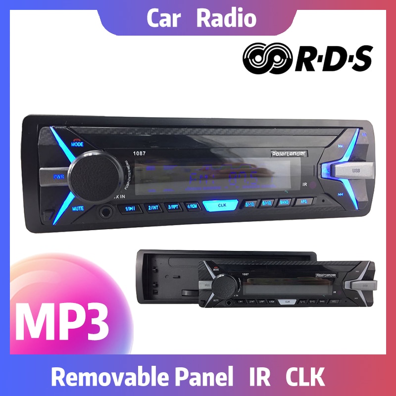 Afneembare Rds MP3 Auto Radio Auto MP3 Speler 1 Din Auto Stereo Audio Autoradio Bluetooth Handsfree In-dash Fm Aux Usb Sd