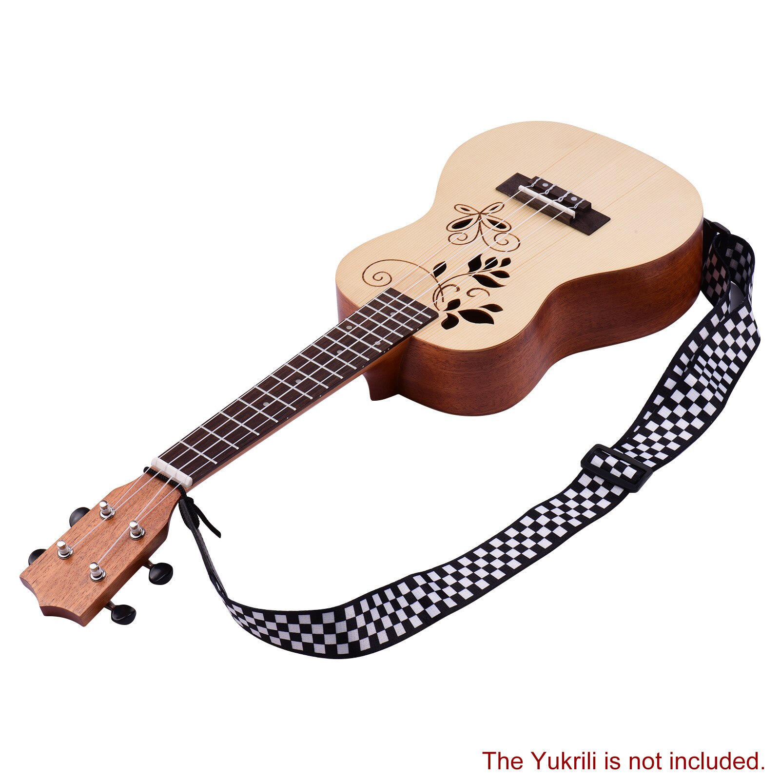 Justerbar ukulele rem blødt polyester skulderbælte med plast spænde hængende reb til ukulele
