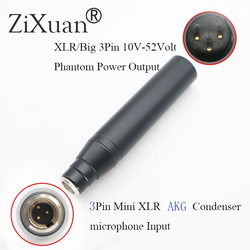 TA4F – Mini XLR à 3 broches XLR mâle, adaptateur d&#39;alimentation fantôme 48V, pour akg Shure, Microphone à condensateur