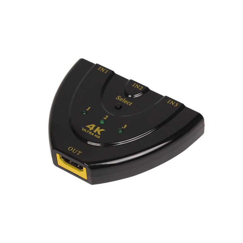 AMKLE HDMI Switch 4K * 2K 3D HDMI Splitter Mini 3 Poorten Switcher 3-in-1 -Out HDMI Hub voor DVD HDTV Xbox PS3 PS4 Latptop TV BOX: triangle