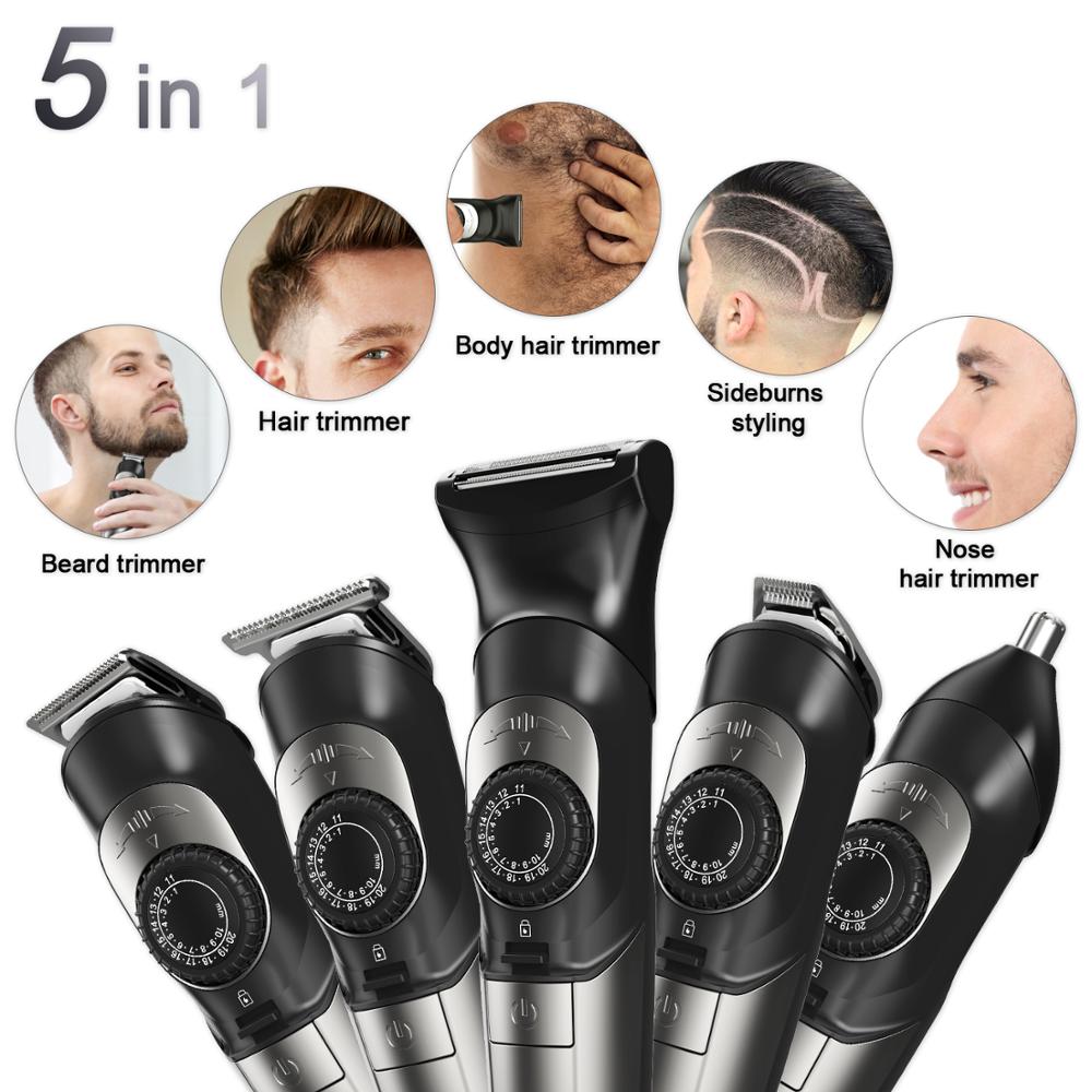 Hatteker Profession Hair Clipper Adjustable Hair Cutter 5 in 1 Hair Trimmer Barber Clippers Haircut Machine