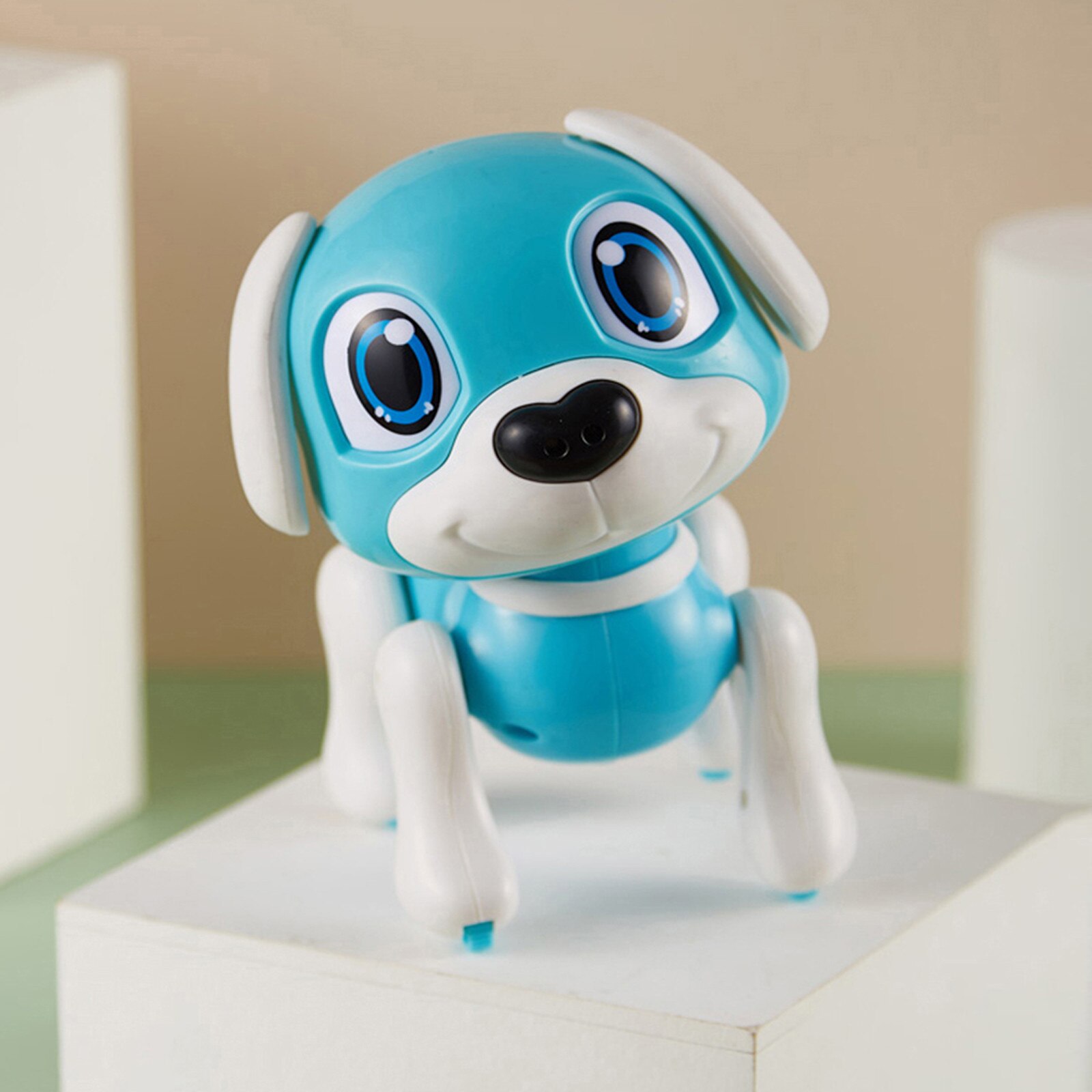 Perro robot interactivo electrónico inteligente para niños, juguete educativo para mascotas con detección de gestos: Azul